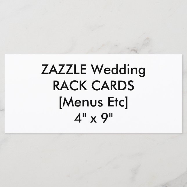 Wedding Custom Menu & Program Cards 4" x 9" (Front)