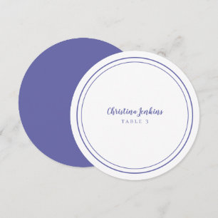 Wedding Custom Periwinkle Blue Round Place Card