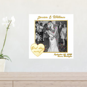 Wedding Custom Photo Best Day Ever Foil Prints