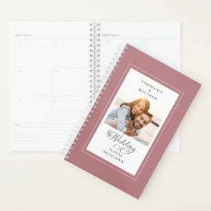 Wedding Custom Photo Dusty Rose Elegant Script Planner