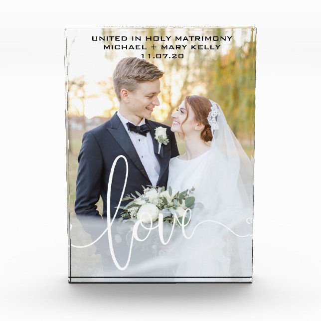WEDDING CUSTOM PHOTO KEEPSAKE LOVE SCRIPT OVERLAY (Front)