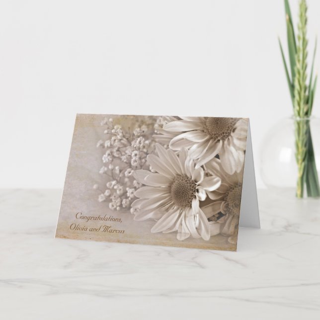 Wedding Daisy Bouquet Card (Front)