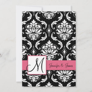 Wedding Damask Monogram Invitations Honeysuckle