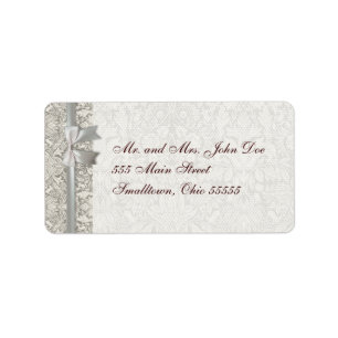 Wedding Damask Vintage White Wedding Old Lace Label