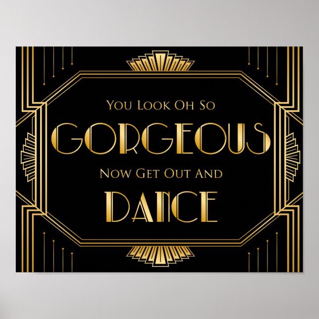 Wedding Dance Floor Sign | Gatsby Art Deco (Front)