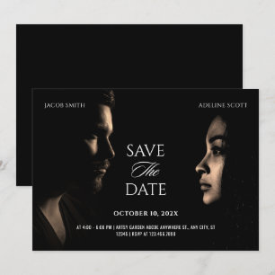 Wedding dark black photo film drama movie poster  save the date