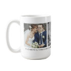 Wedding Date and Monogram 3 Photo Coffee Mug