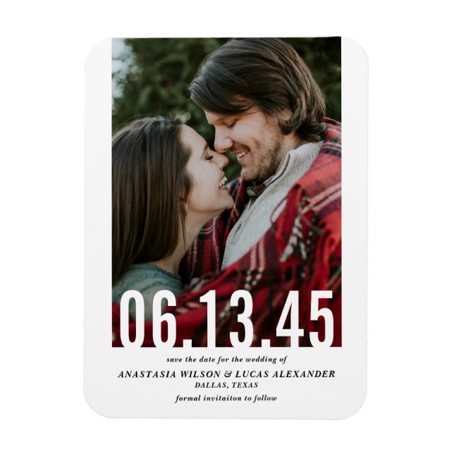 Wedding Date Cutout Vertical Photo Save the Date Magnet (Vertical)