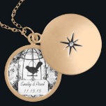 Wedding Date Vintage Birdcage Anniversary Necklace<br><div class="desc">More Bird Cage Weddings</div>