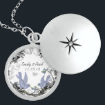 Wedding Date Vintage Birds Anniversary Necklace<br><div class="desc">Keepsake Necklaces Choose either Silver Plated or Sterling Silver</div>