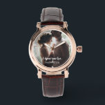 Wedding Date with Quote and Picture of Couple Watch<br><div class="desc">Celebrate a wedding or anniversary with this women's,  cute watch. A special message or quote sits towards the bottom of the watch's face and the photo of the couple is the background.  The options to change the font type,  size,  location,  and colour are available.</div>