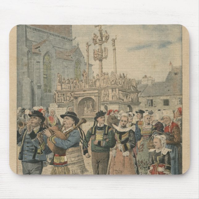 Wedding day at Plougastel Brittany Mouse Pad (Front)