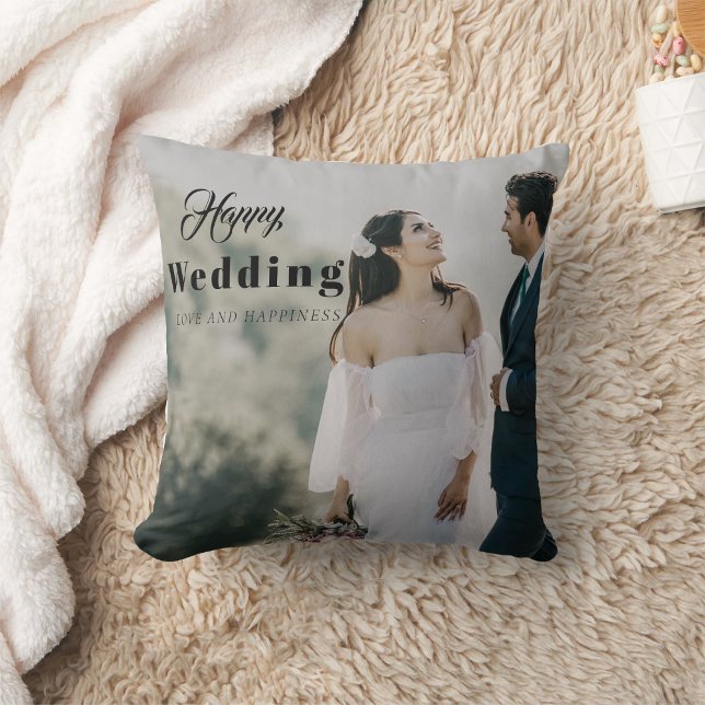 "Wedding Day Bliss" Personalised Newlywed Couple  Cushion (Creator Uploaded)