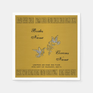 Wedding Day Chamelot Gold-Cocktail Napkins