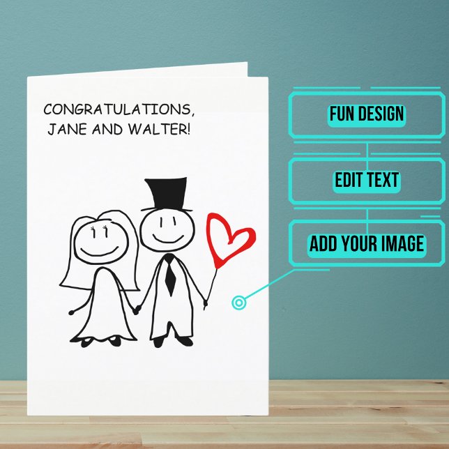 Wedding Day Congratulations Custom Card (Send your love and congratulations with a modern and unique twist.)