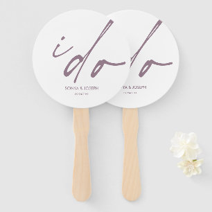 Wedding Day Elegant Script "I Do" Hand Fan