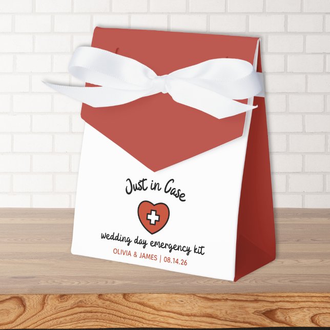 Wedding Day Emergency Survival Kit Bridal Party Favour Box (Stay calm, cool, and collected with our customizable wedding day emergency kit bridal party gift!)