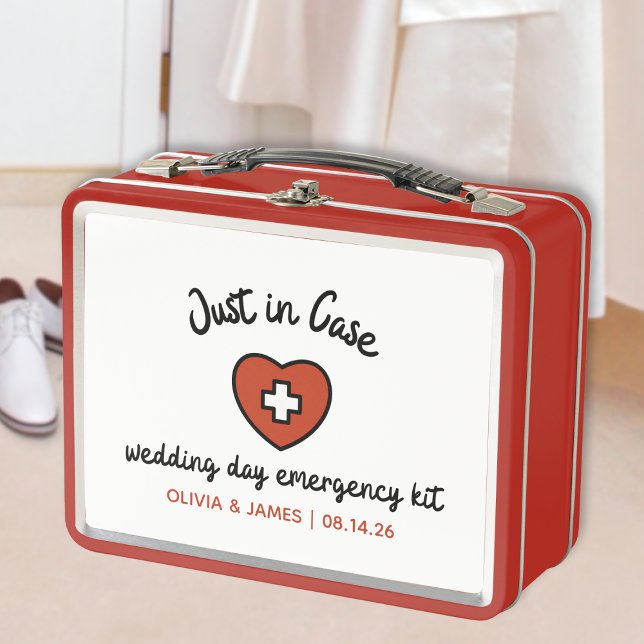 Wedding Day Emergency Survival Kit Red Tin Box (Bridal Must-Have: keep calm & stylish with our fun and practical wedding day emergency survival kit
)