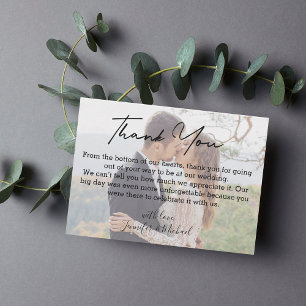 wedding day faded photo chic  thank you card