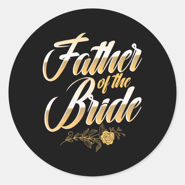 Wedding Day Father Of The Bride Bachelor Party Bri Classic Round Sticker (Front)