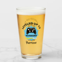 Wedding Day Husband Gift Levelled Up Gamer Fun Gla