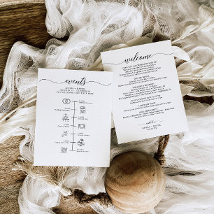 Wedding Day Icon Timeline Itinerary Welcome Letter