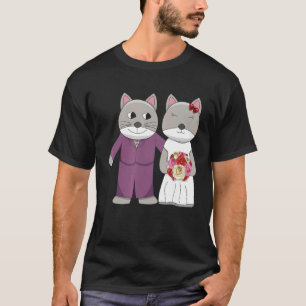 Wedding Day Marriage Cat  Animal Cat Whisperer T-Shirt