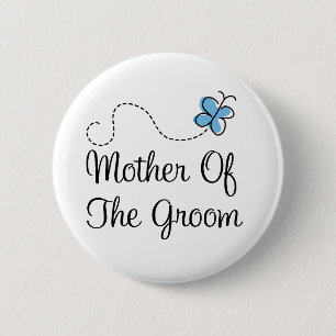 Wedding Day Mother Of  The Groom Blue Button