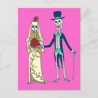 Wedding Day of the Dead Postcard