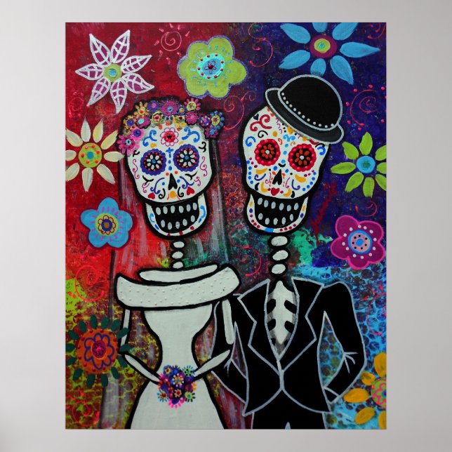 WEDDING DAY OF THE DEAD POSTER BY PRISARTS (Front)