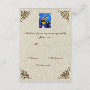Wedding Day of the Dead Wedding RSVP Card