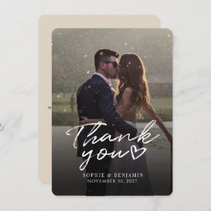 Wedding Day Photo Hand-Lettered Thank You Card