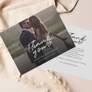 Wedding Day Photo Hand-Lettered Thank You Card