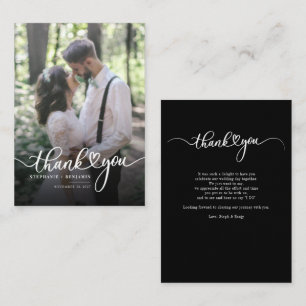Wedding Day Photo Handwritten Script Thank You Card