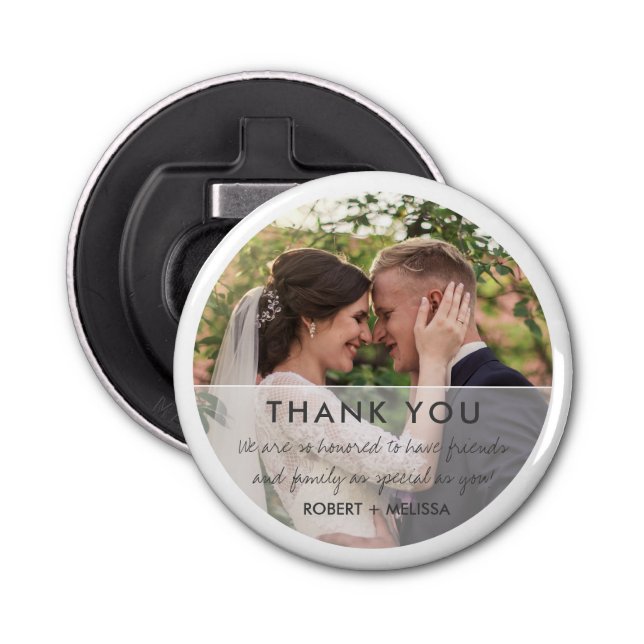 Wedding Day Photo Thank You Favour  Bottle Opener (Front)