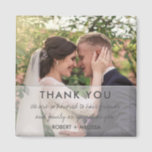 Wedding Day Photo Thank You Favour Magnet<br><div class="desc">Modern wedding thank you magnets with your favourite wedding day photograph,  your message and names.</div>