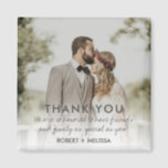 Wedding Day Photo Thank You Favour Magnet<br><div class="desc">Capture the magic of your wedding day and express gratitude to your guests with our Wedding Day Photo Thank You Favour Magnet. This heartfelt token of appreciation combines the charm of a cherished wedding photo with the practicality of a magnet, ensuring your guests can relive the joyous memories every time...</div>