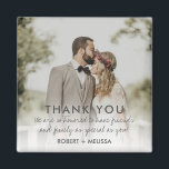 Wedding Day Photo Thank You Favour Magnet<br><div class="desc">Capture the magic of your wedding day and express gratitude to your guests with our Wedding Day Photo Thank You Favour Magnet. This heartfelt token of appreciation combines the charm of a cherished wedding photo with the practicality of a magnet, ensuring your guests can relive the joyous memories every time...</div>
