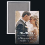Wedding Day Photo Thank You Favour Magnet<br><div class="desc">Celebrate your special day with a heartfelt keepsake that your guests will cherish forever! This Wedding Day Photo Thank You Favour Magnet beautifully displays a favourite photo from your wedding day alongside the message: "We are so honoured to have friends and family as special as you." Personalised with your names...</div>
