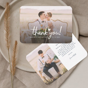 Wedding Day Photos Hand-Lettered Thank You Card