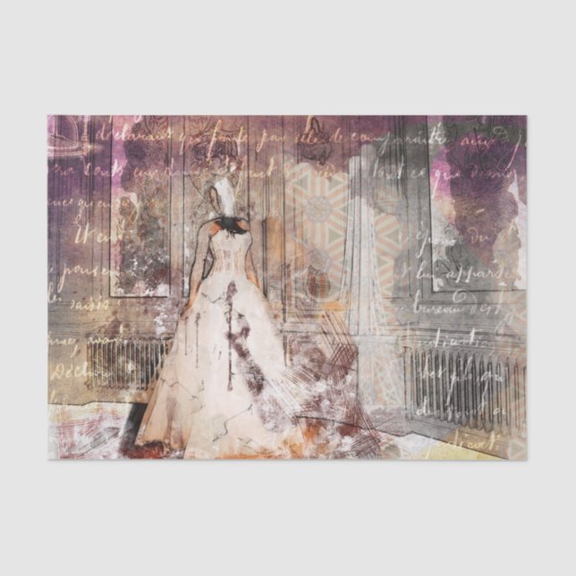 Wedding Day Reflection Decoupage Tissue Paper (Front)