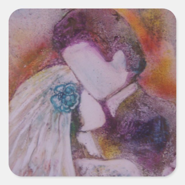 "Wedding Day" Square Sticker (Front)