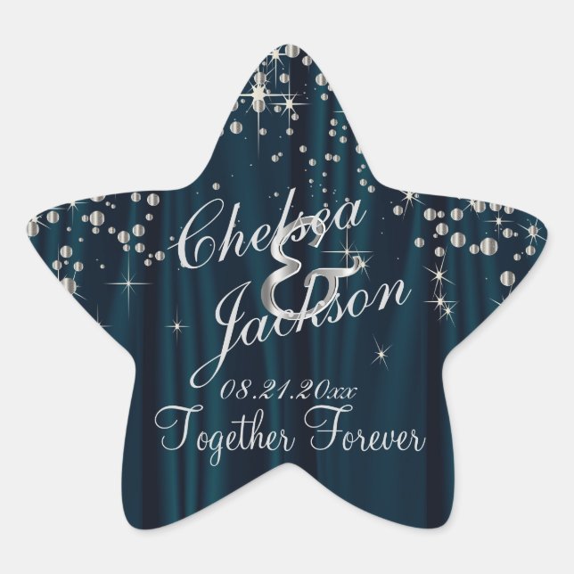 Wedding Day Starry Night | Personalise Star Sticker (Front)