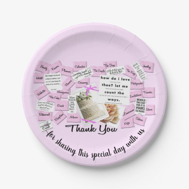 Wedding Day Thank You Paper Plate (Front)