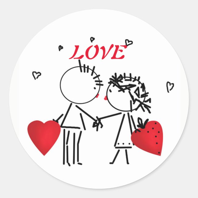 Wedding , day Valenine , love Classic Round Sticker (Front)