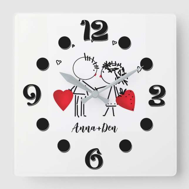 Wedding , day Valenine , love Square Wall Clock (Front)