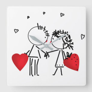 Wedding , day Valenine , love Square Wall Clock