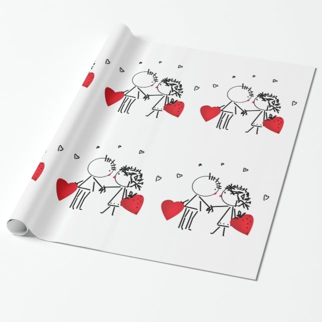 Wedding , day Valenine , love Wrapping Paper (Unrolled)