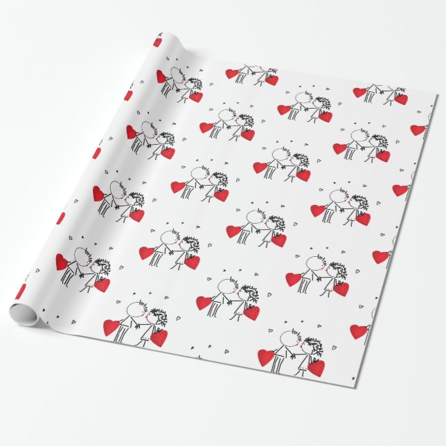 Wedding , day Valenine , love Wrapping Paper (Unrolled)