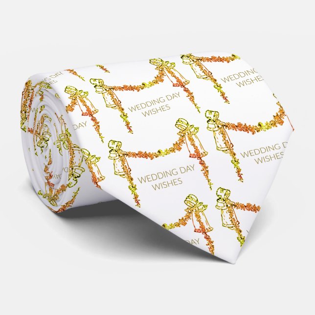 Wedding Day Wishes Tie (Rolled)